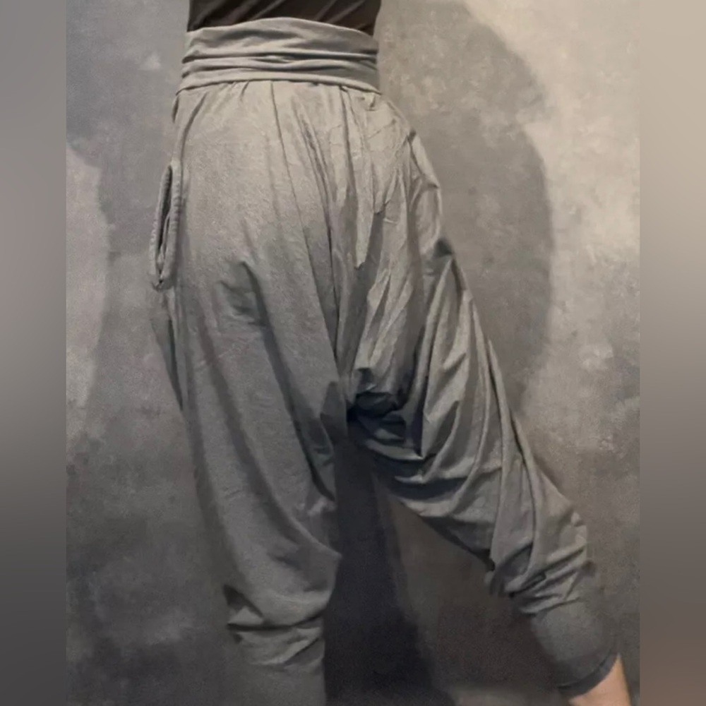 Buddha Pants San Fran Organic Harem Grey Gypsy Aladdin Pant Women’s Size S NWOT